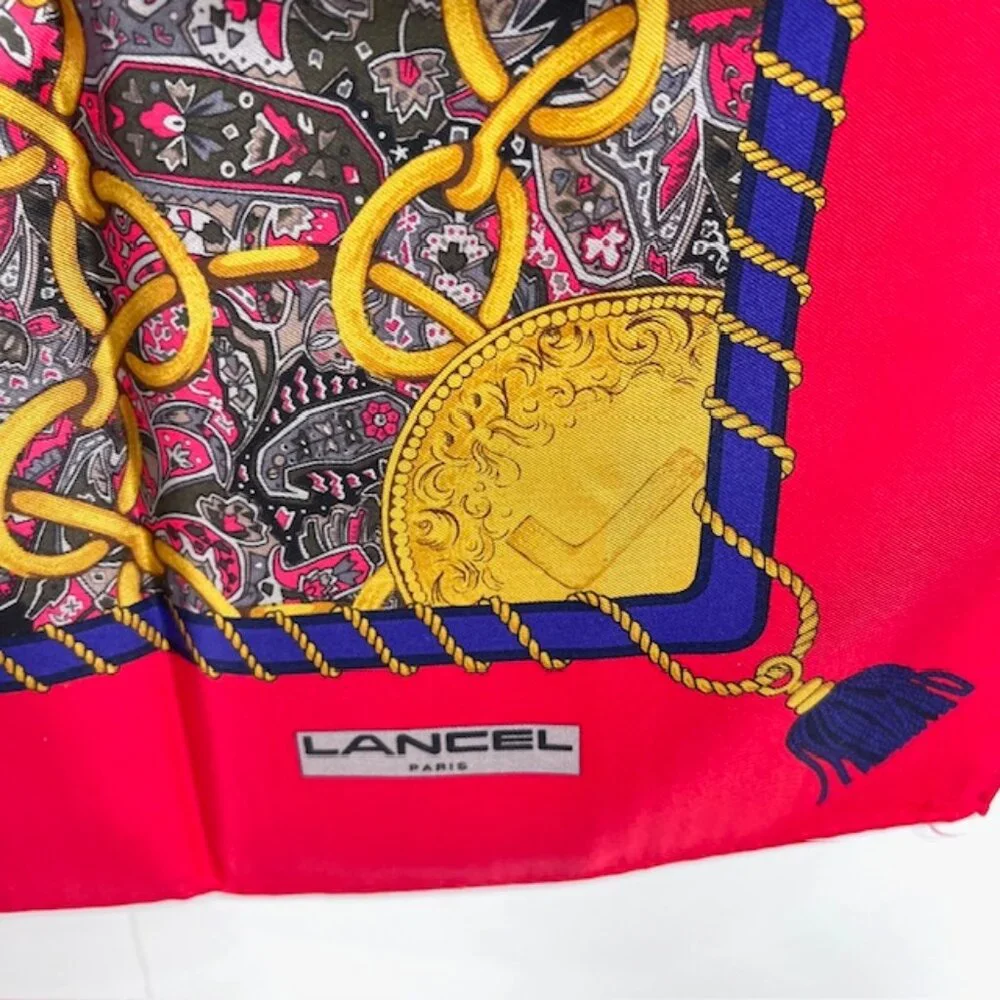 Unused Beautiful  Lancel 100% Silk Satin Scarf 34